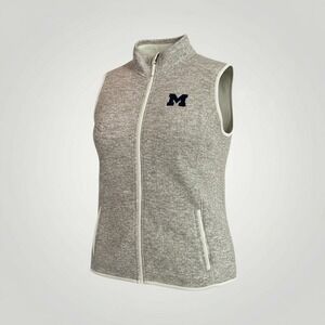 Charles River Apparel Michigan‎ Wolverines Vest Womens 2XL Heather Gray Zip Logo